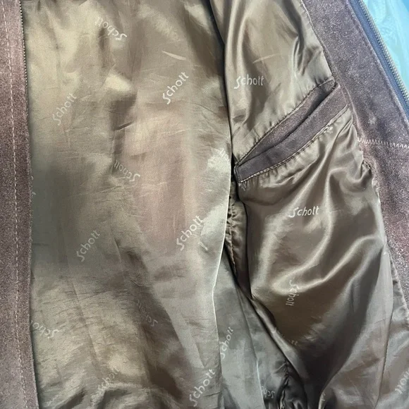 Schott Brown Suede Bomber Jacket - Picture 5 of 5